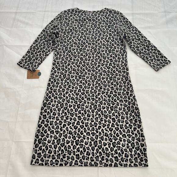Touched by Nature Womens Organic Cotton 3/4 Sleeve Leopard print Dress Size M - Picture 4 of 10
